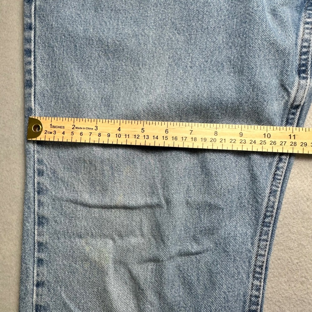 LL Bean Classic Fit Jeans Mens 40x30 Light Wash Blue Cotton Denim Straight Leg - Picture 9 of 12